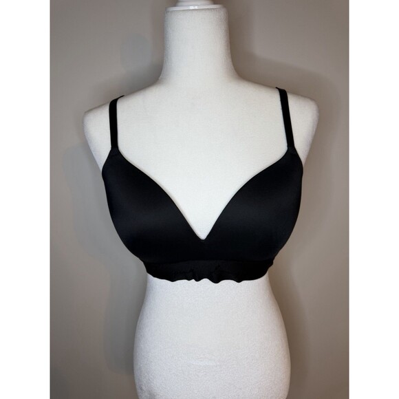 PINK Victoria’s Secret Wear Everywhere Wireless Push-up Bra 34D Black - Picture 1 of 7